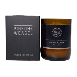Pigeon and Weasel Chai Latte Stubbie Candle (Small)